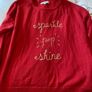 Loft Red Sweater - Sparkle Pop Shine - XL